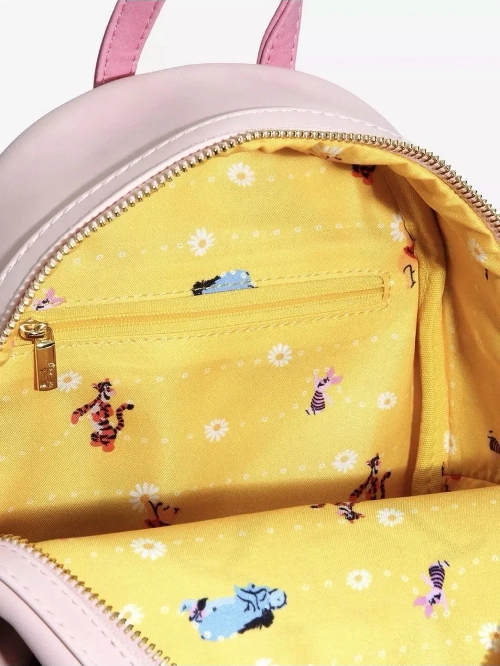Loungefly Winnie the Pooh Pink Piglet Mini Backpack with Daisies.